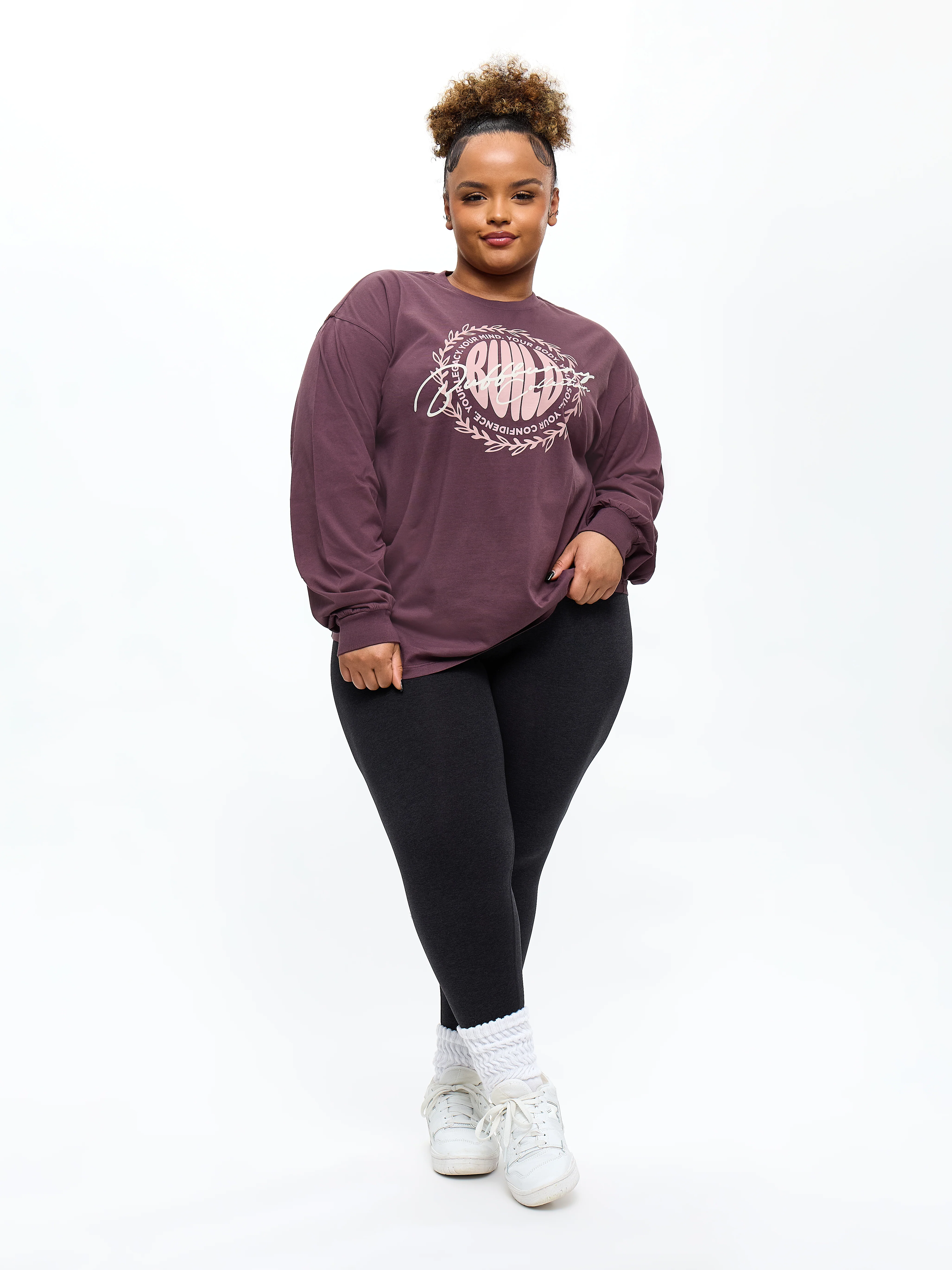 Build Long Sleeve Tee - Smoked Cherry - Image 2