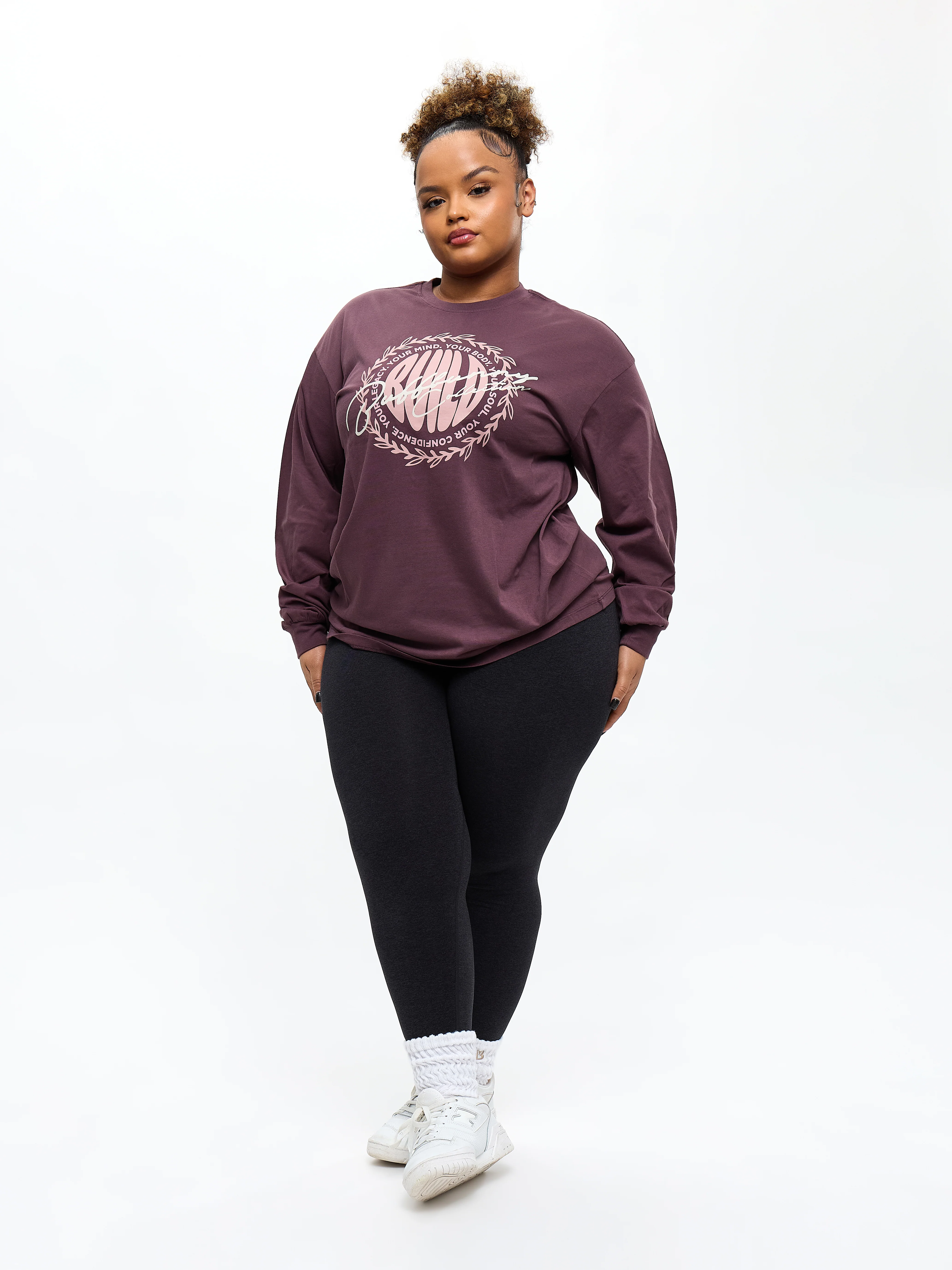 Build Long Sleeve Tee - Smoked Cherry - Image 3