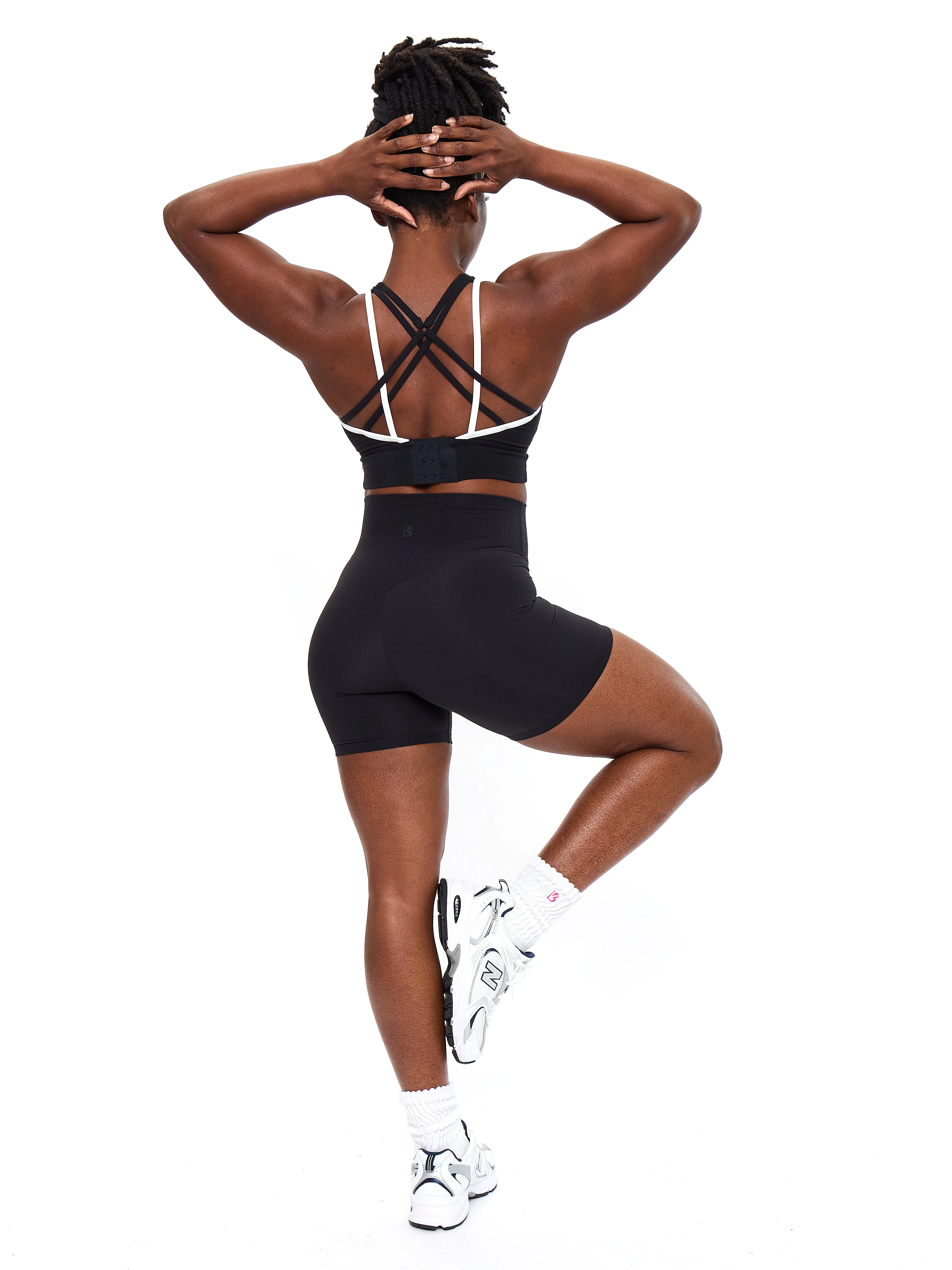 Geo Sports Bra - Onyx Black and White - Image 6