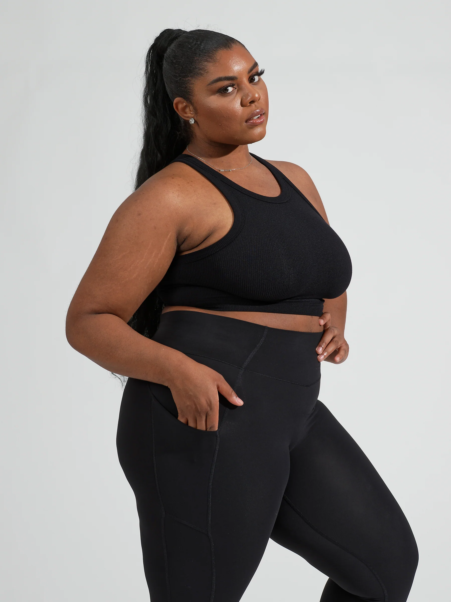 Ribbed Seamless Tank - Onyx Black - Image 8
